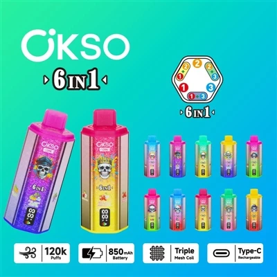 OKSO 120000 6in1: 최고급-식스-in-일회용 전자-담배에 대한 종합 분석.