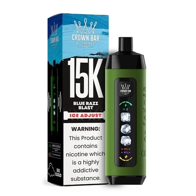 AL Fakher Crown Bar Ice Adjust 15K: 조절 가능한 얼음-차가운 일회용 전자담배를 위한 프리미엄 선택-